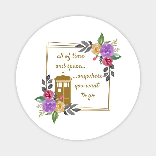 Tardis & Flowers Magnet by Thisdorkynerd